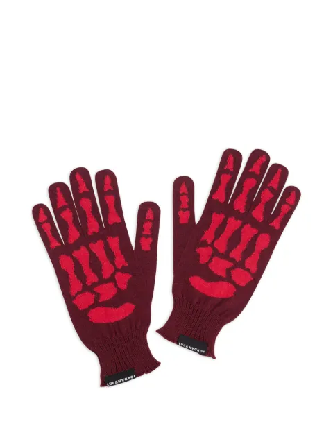 JORDANLUCA skeleton-print gloves Red A25AFAG802V4