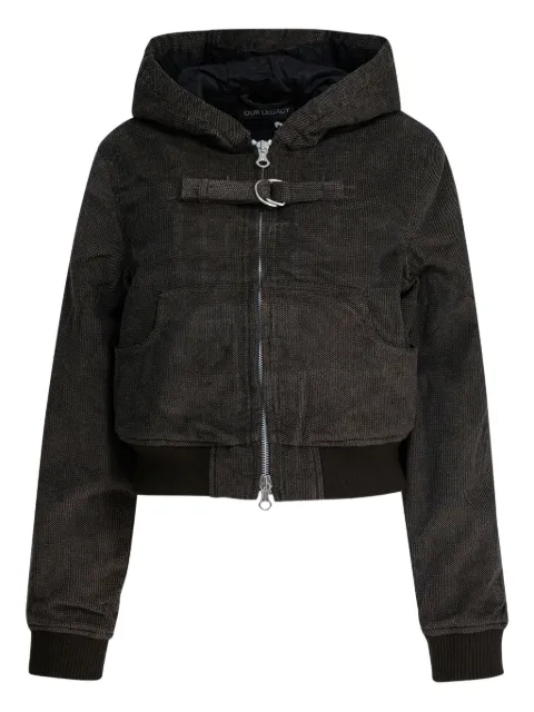 OUR LEGACY hooded buckle-detail jacket Brown W4251BD