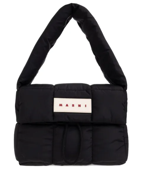 Marni logo-patch shoulder bag Black SBMP0268A0P8068