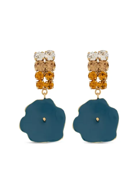 Marni crystal-embellished flower-motif drop earrings Gold ORMV0633A0P6527