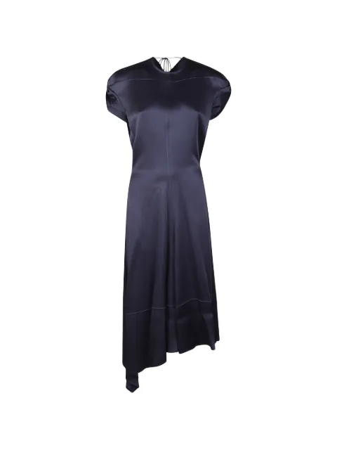 Victoria Beckham asymmetric-hem satin midi dress Blue 1226WDR007229A9808