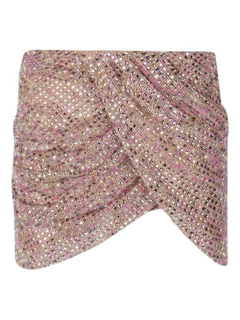 Self-Portrait crystal-embellished mini skirt Pink RS26553SKMU