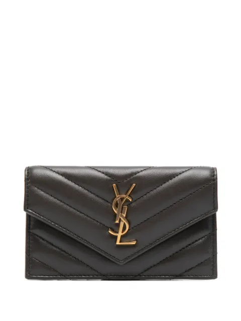 Saint Laurent Cassandre matelassé leather wallet Grey 612808AAA44