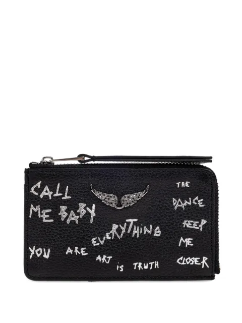 Zadig&Voltaire ZV card graffiti card holder Black LWSG03731
