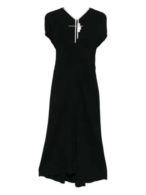 Victoria Beckham Edith v-neck midi dress Black 1126WDR006381A