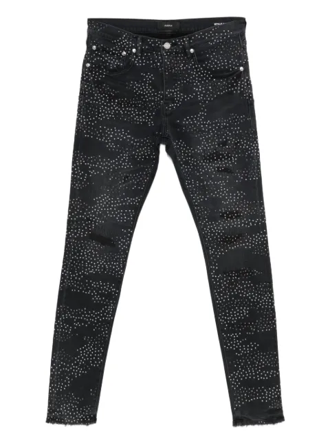 Purple Brand embellished distressed denim Black P001KHCW126