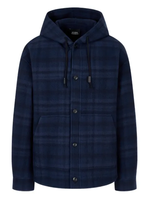 TOMBOY check-pattern hooded jacket Blue 9155413307