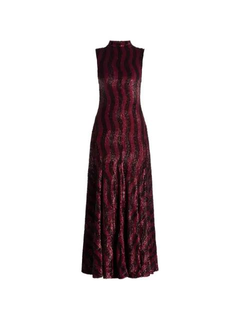 ILTA Leonie sequin striped midi dress Red LEONIE