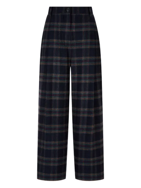 TOMBOY pleated checkered trousers Blue 9105431208
