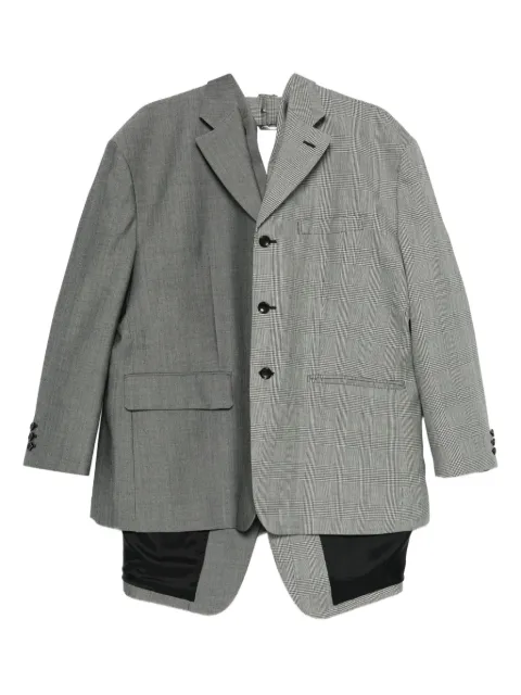 Comme Des Garçons plaid-pattern blazer Grey GPJ023