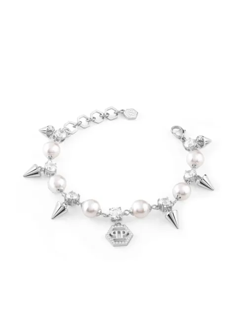 Philipp Plein spiked pearls bracelet Silver PJ8EA08BU