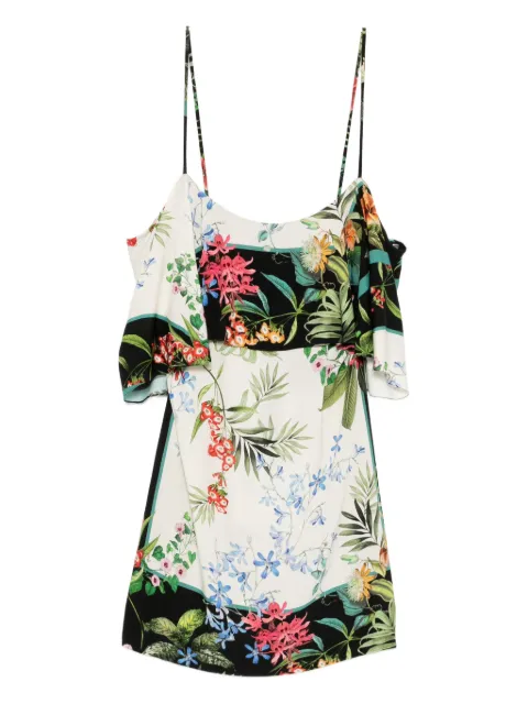 BLAKLACE floral ruffled dress White BLKC0039