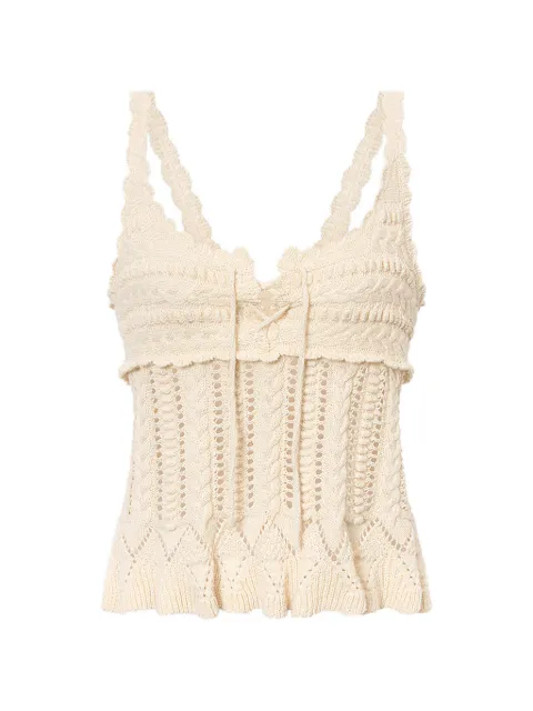 MARANT ÉTOILE Neves ribbon crochet tank top Neutrals PU0854FAD1L04E