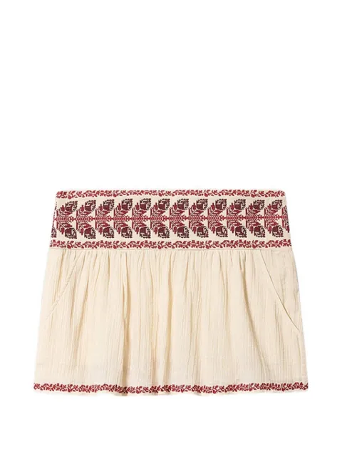 MARANT ÉTOILE Picadilia embroidered mini skirt Neutrals JU0160FBD1J16E