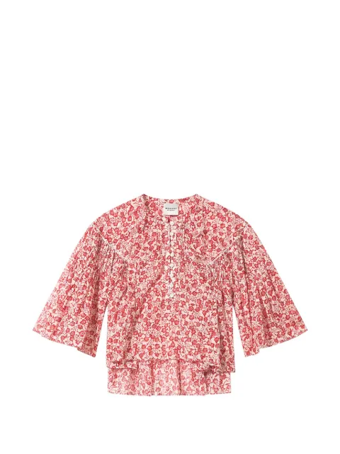 MARANT ÉTOILE Veelia floral-print top Red HT0854FBD1J15E