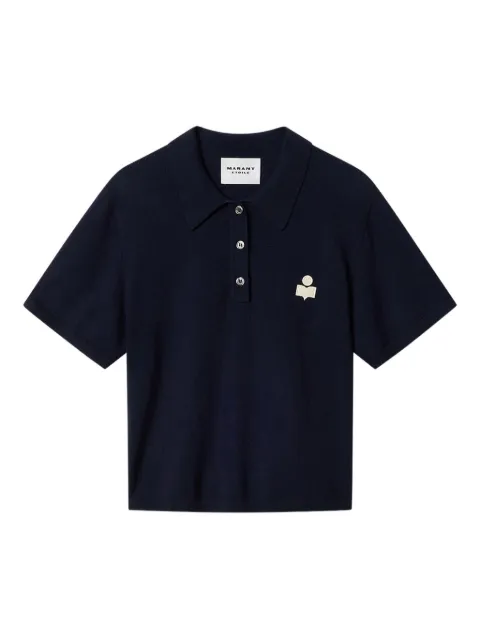 MARANT ÉTOILE Althea logo-patch polo shirt Blue PU0849FAC1L17E