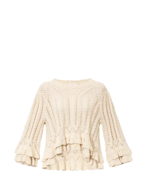 MARANT ÉTOILE Norma ruffled pullover Neutrals PU0835FAD1L04E