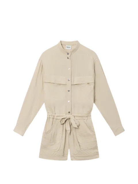 MARANT ÉTOILE Betyna buttoned belted playsuit Neutrals CB0101FAD1G02E