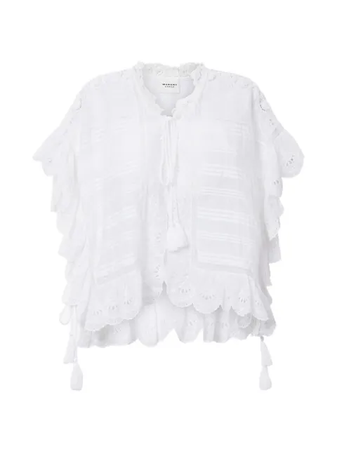 MARANT ÉTOILE Payton broderie-anglaise blouse White HT0768FAD1J05E