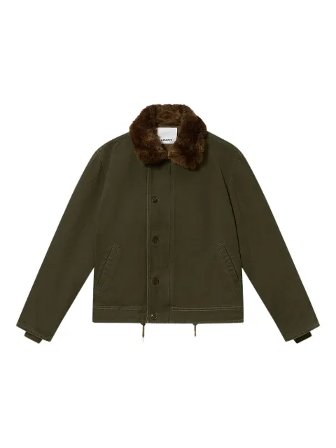MARANT Andy fur-collar jacket Green VE0584HBD1E01H