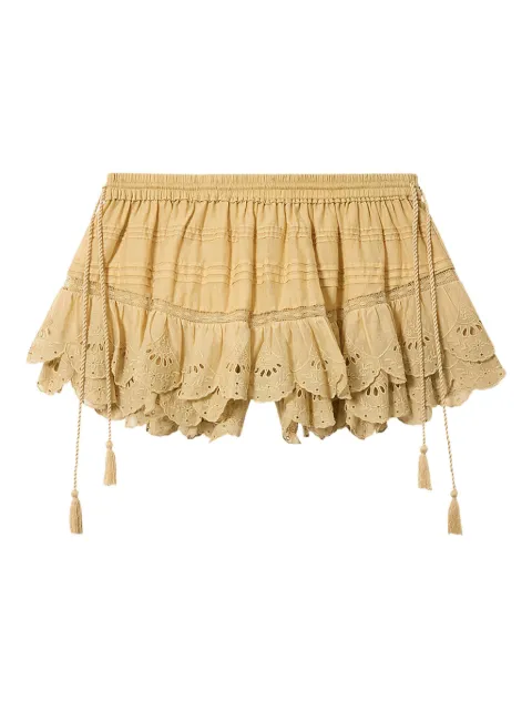 MARANT ÉTOILE Puria ruffled shorts Yellow SH0255FAD1J05E