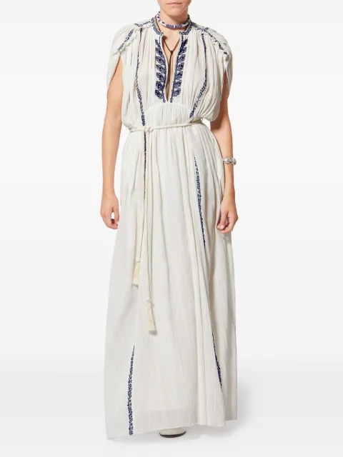 MARANT ÉTOILE LIVIANE embroidery maxi dress White RO1050FAD1J16E