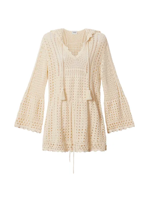 MARANT ÉTOILE crochet-knit hooded dress Neutrals RO1047FAD1L14E