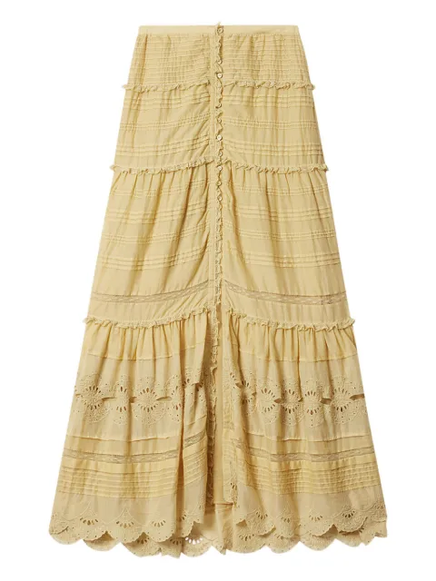 MARANT ÉTOILE Paoline tiered maxi skirt Yellow JU0446FAD1J05E