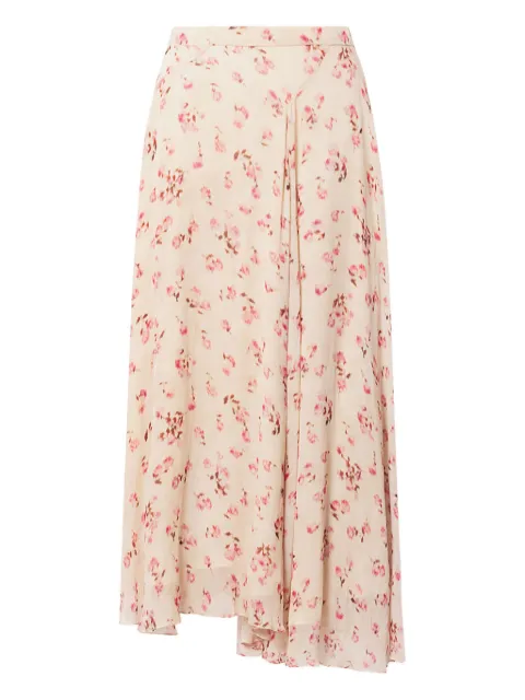 MARANT ÉTOILE Lycia floral-pattern midi skirt Neutrals JU0450FAD1J08E