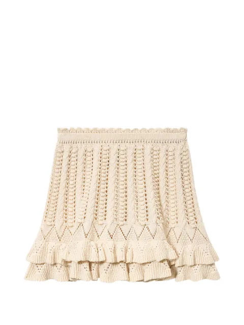 MARANT ÉTOILE Nelle ruffled mini skirt Neutrals JU0473FAD1L04E