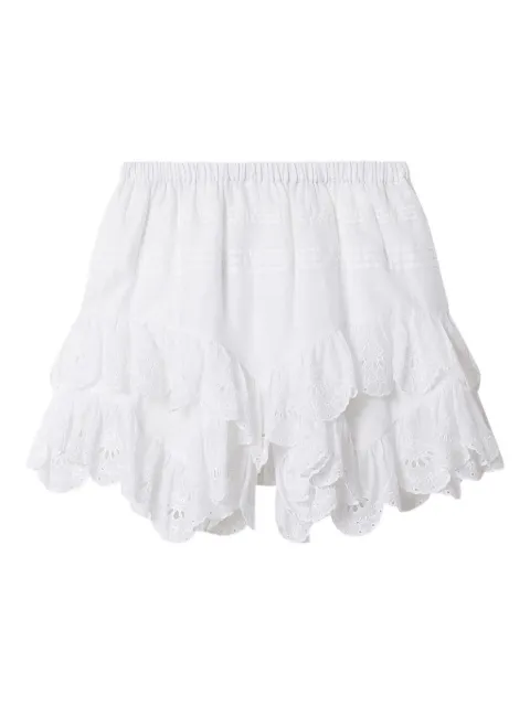MARANT ÉTOILE Jocadia ruffled shorts White SH0021FED1J05E