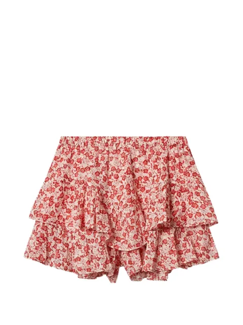 MARANT ÉTOILE JOCADIA ruffled floral-print mini shorts Red SH0021FAD1J15E