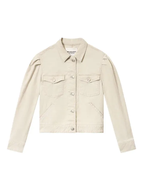 MARANT ÉTOILE Bolineav puffed-sleeve pocket jacket Neutrals VE0638FAC1G02E