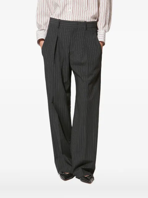 ISABEL MARANT Lisetta virgin wool tennis stripe suit pants Grey PA0569FBD1F01I