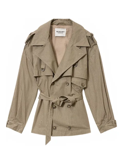 MARANT ÉTOILE Claya striped-pattern jacket Neutrals VE0610FAD1C02E