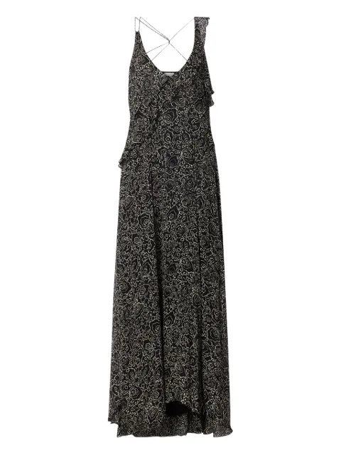 MARANT ÉTOILE Luxie geometric-pattern maxi dress Black RO1002FAD1J08E