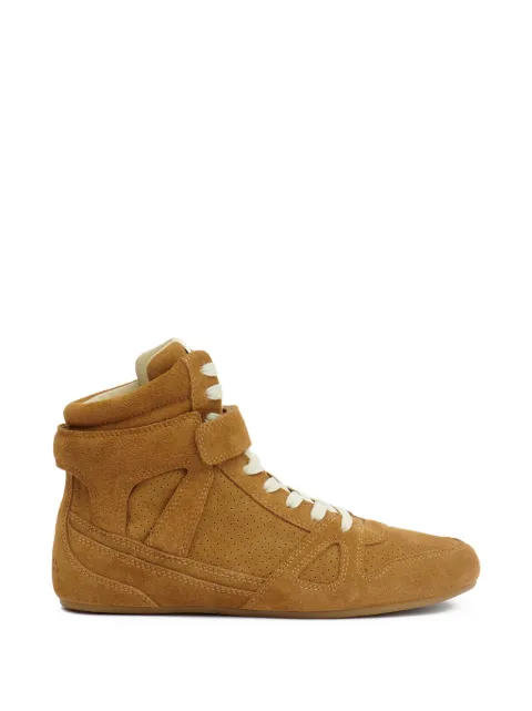 ISABEL MARANT Senny high-top leather sneakers Brown BK0092FAD1E01S
