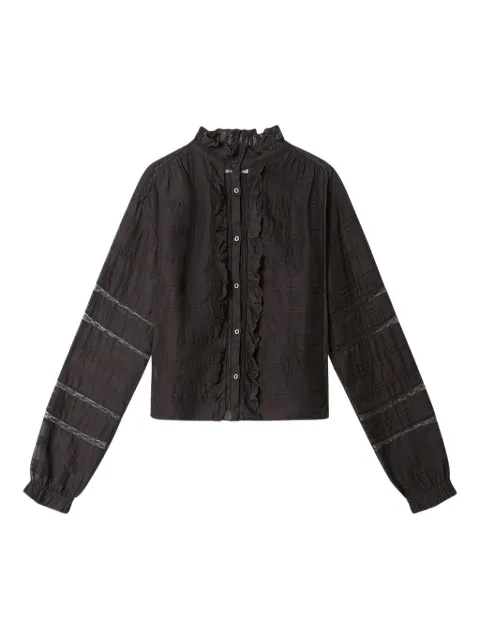 MARANT ÉTOILE Peline ruffled shirt Black HT0817FAD1J05E