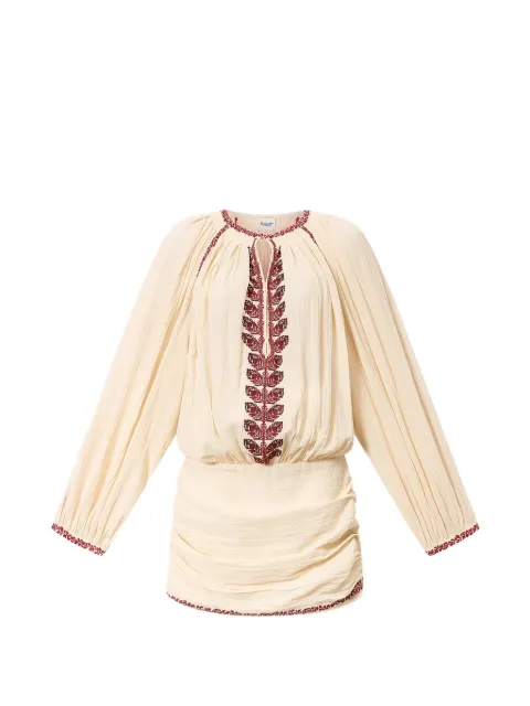 MARANT ÉTOILE Ludy pleated mini dress Neutrals RO1051FAD1J16E