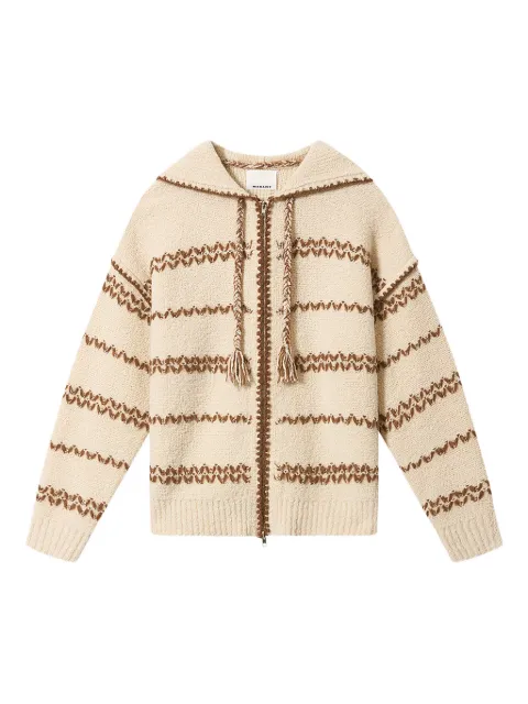 MARANT ROLIAN hooded striped cardigan Neutrals CA0169HAD1L02H