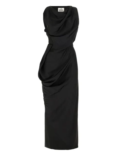 Vivienne Westwood Long Fond draped dress Black 110103A5W01AD