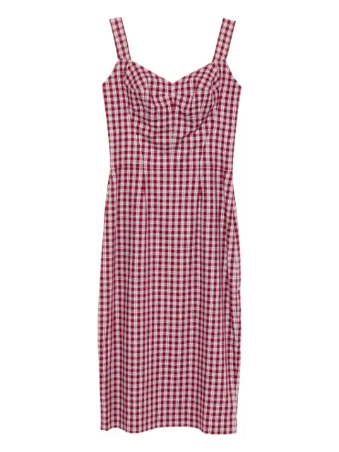 BLAKLACE straps checkered dress Red BLKC0037