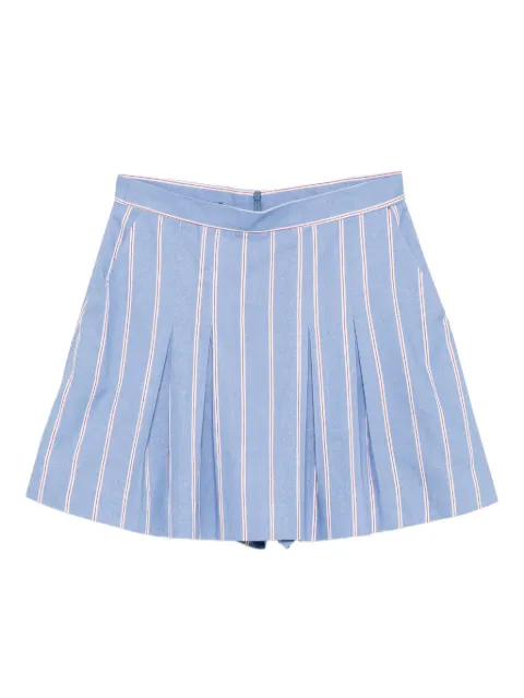BLAKLACE striped pleated shorts Blue BLKC0010