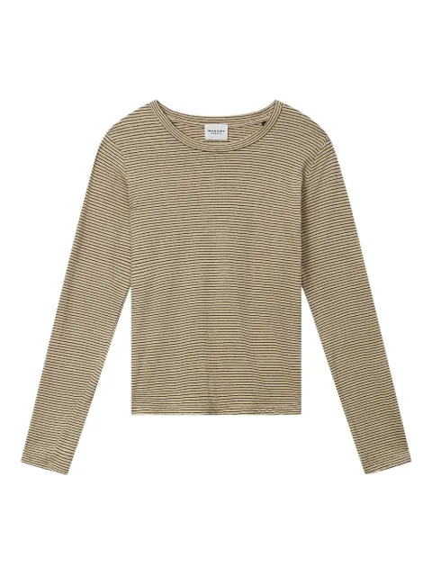MARANT ÉTOILE striped long-sleeves T-shirt Neutrals TS0012FBD1N02E