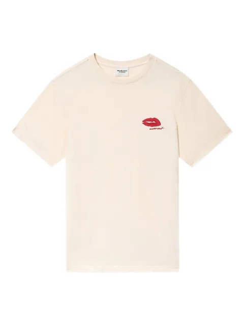 MARANT ÉTOILE Zewel embroidered T-shirt Neutrals TS0001FAD1N06E