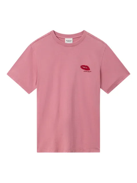 MARANT ÉTOILE Zewel lips-graphic T-shirt Pink TS0001FAD1N06E