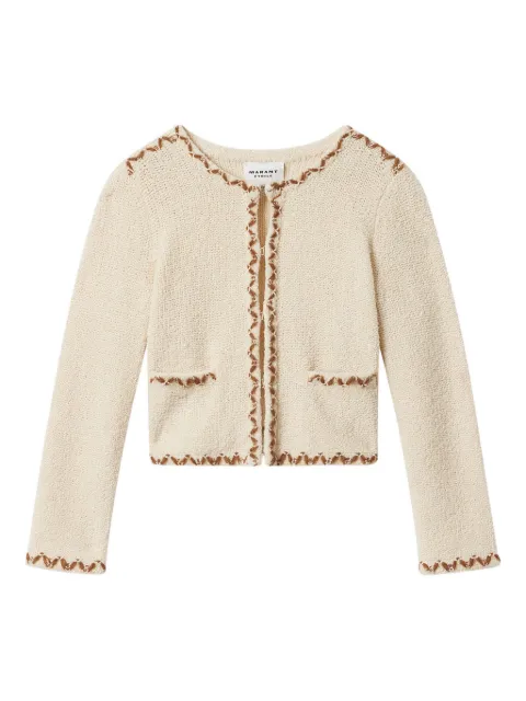 MARANT ÉTOILE Rochelle embroidered cardigan Neutrals CA0154FAD1L06E