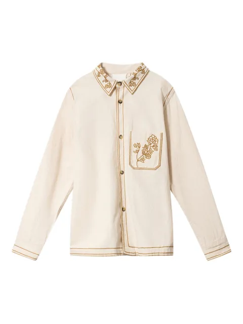 MARANT Rudy embroidered shirt jacket Neutrals VE0588HBD1E03H