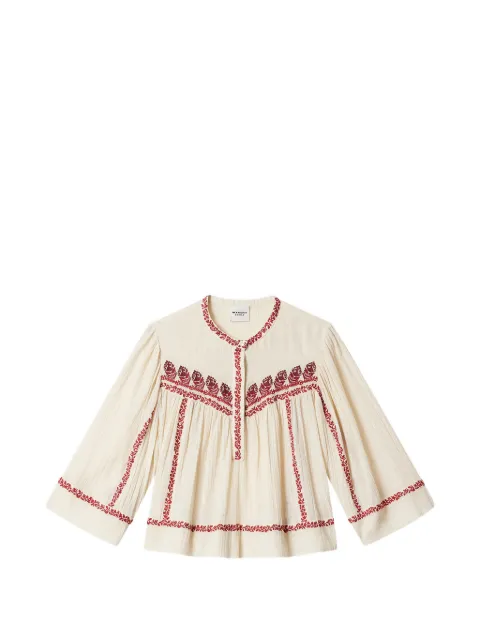MARANT ÉTOILE JULINE embroidered top Neutrals HT0044FCD1J16E