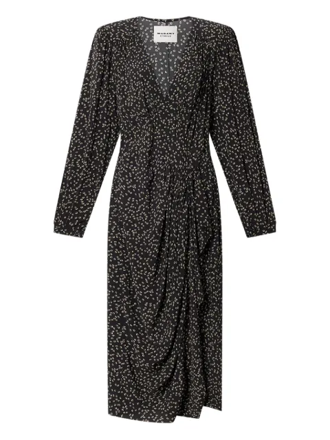 MARANT ÉTOILE Daylia printed midi dress Black RO0942FAD1J07E